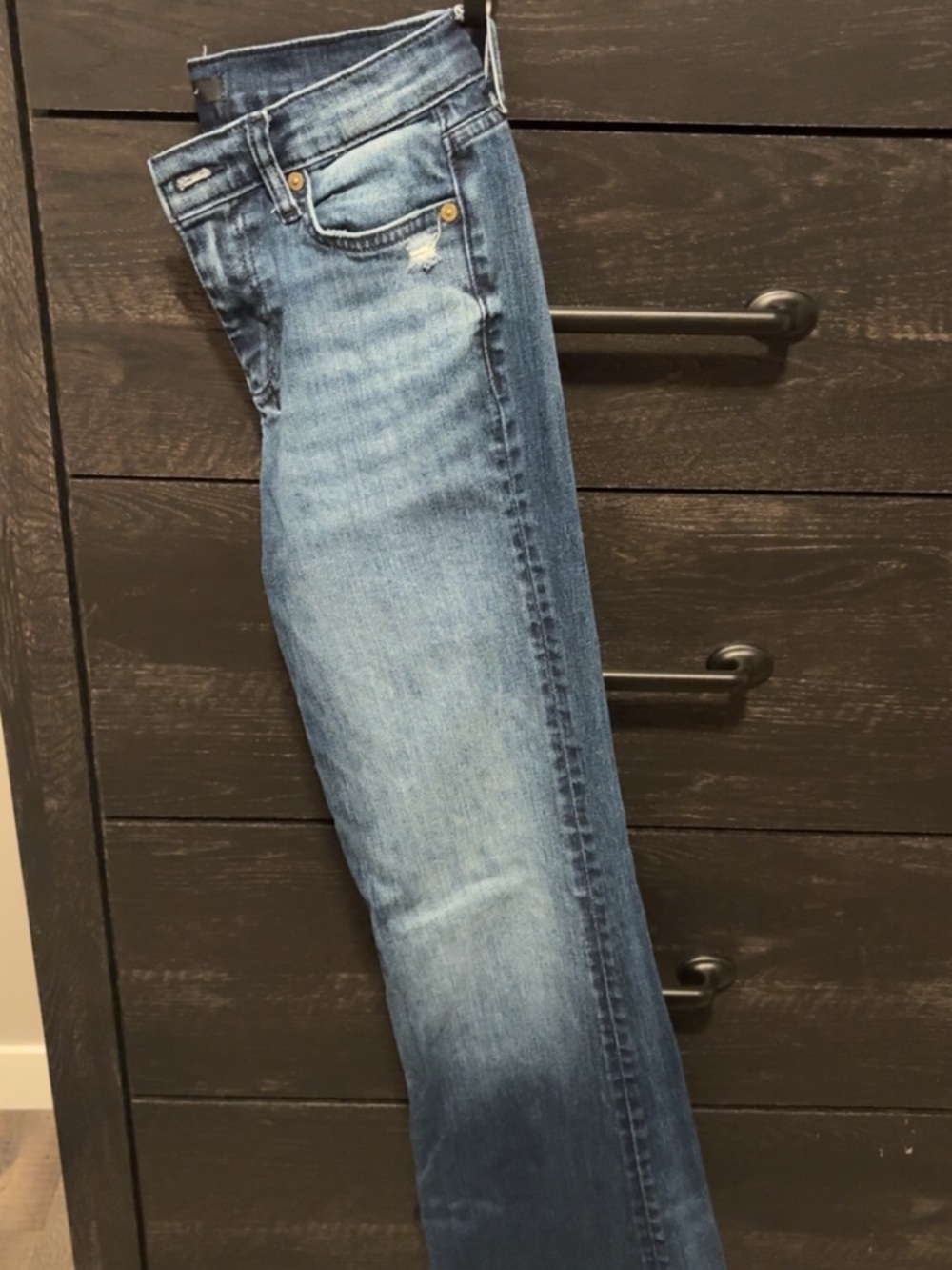 7 For All Mankind Medium Blue Flare Jeans - Picture 2 of 5